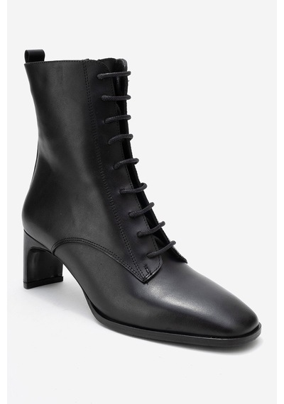 Luvishoes Luvi Shoes Sudy Siyah Cilt Hakiki Deri Bağcıklı Kadın Blok Topuklu Bot Siyah
