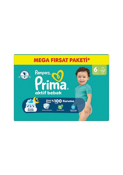 Prima Aktif Bebek Mega Fırsat Paketi 6 Beden 76 Adet
