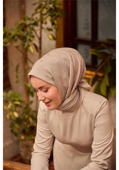 Silk Home Monogram Pamuk İpek Eşarp 130001-12 gri