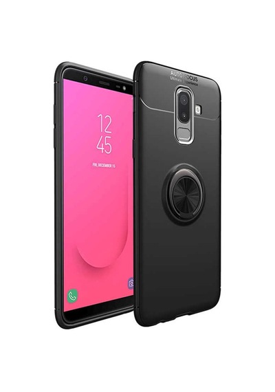 Samsung Galaxy Uyumlu J8 Kilif Yüzüklü Tam Korumali Silikon Kapak 418019755
