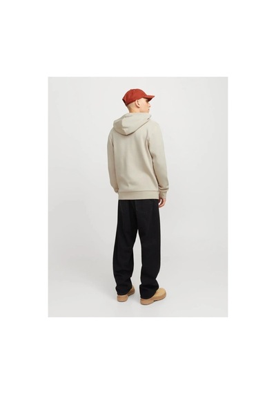 Jack & Jones Jack&jones 12265177 Jjecorp Logo Sweat Zıp Hood Moonbeam Sweat Bej