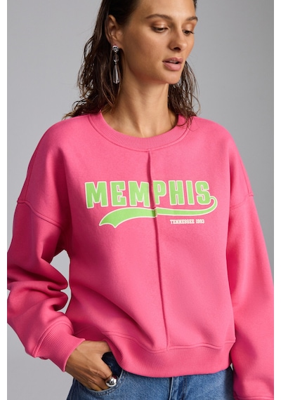 Grımelange Daleska Kadın Şehir Temalı Baskı Detaylı Yumuşak Organik Pamuk Şardonlu Regular Pembe Sweatshirt Grımelange Daleska Kadın Şehir Temalı Baskı Detaylı Yumuşak Organik Pamuk Şardonlu Regular Pembe Sweatshirt