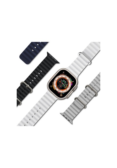 Kyver  Apple Uyumlu  Watch  9/8/7/6/se Okyanus Silikon Kordon 45/44/42mm