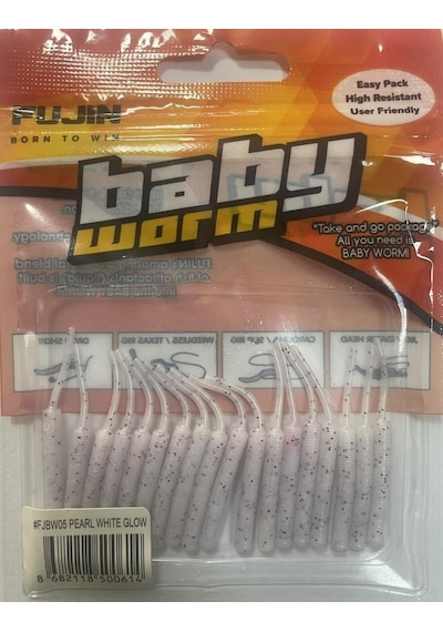 Fujin Baby Worm 5.2 Cm Floating Lrf Silikonu Pearl White Glow