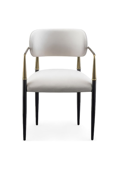 Elegance Kolçaklı Metal Mutfak Sandalyesi Siyah-beyaz