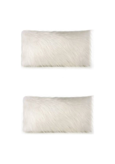 Enc Home 2 Adet 35x50 Peluş Kırlent Kılıfı Beyaz