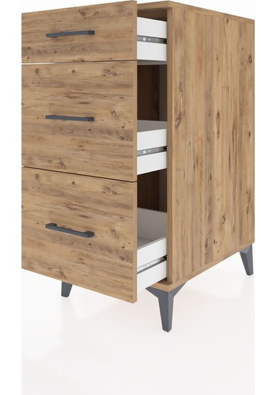 Kronos Komodin 3 Çekmeceli 44x59x96 Çam-çam Çam