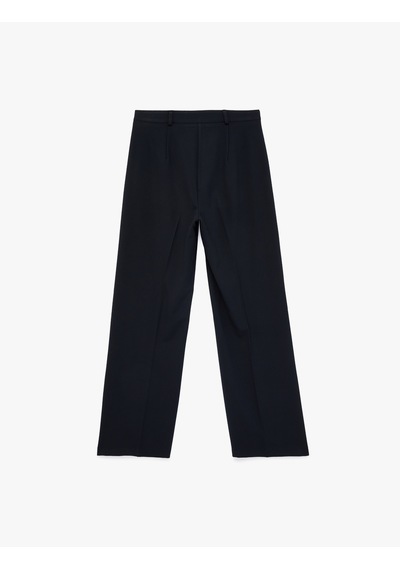 Koton Düz Bol Paça Yüksek Bel Kumaş Pantolon Lacivert 6sak40223pw Lacivert