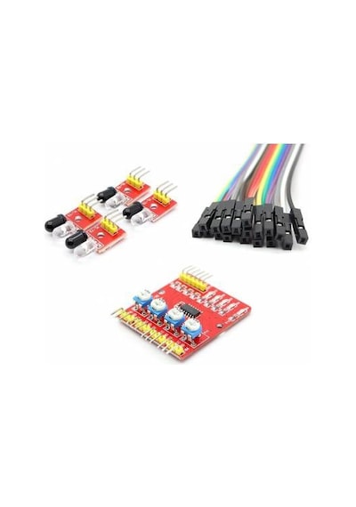4'Lü Çizgi İzleyen Sensör Seti - 4 Way Tracking Module