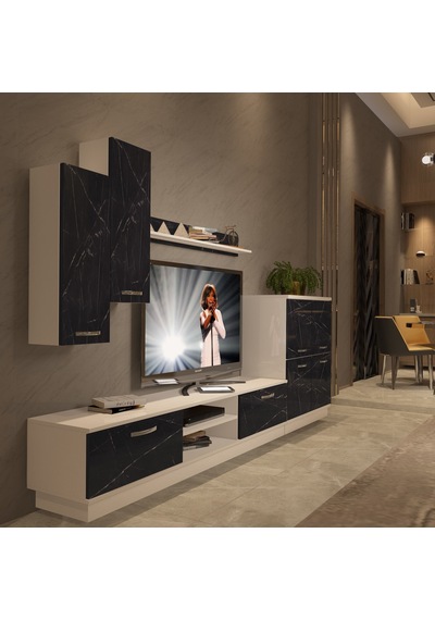 Decoraktiv Eko 6b Mdf Dvd Tv Ünitesi Tv Sehpası - Beyaz Siyah Mermer Beyaz - Royal Mermer Decoraktiv Eko 6b Mdf Dvd Tv Ünitesi Tv Sehpası - Beyaz Siyah Mermer Beyaz - Royal Mermer