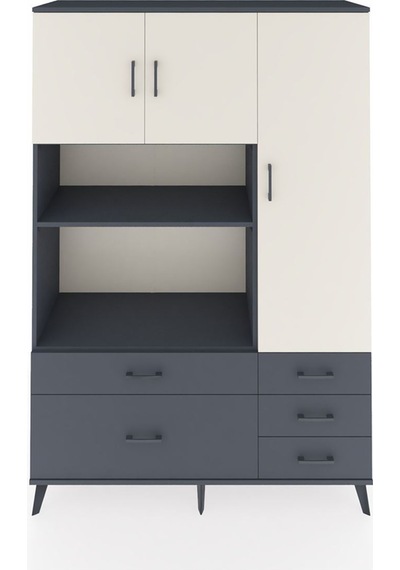 Hyperion Dolap 7 Raflı 5 Çekmeceli 3 Kapaklı 132x44x195 Antrasit-aytaşı/antrasit Aytası/antrasıt Hyperion Dolap 7 Raflı 5 Çekmeceli 3 Kapaklı 132x44x195 Antrasit-aytaşı/antrasit Aytası/antrasıt