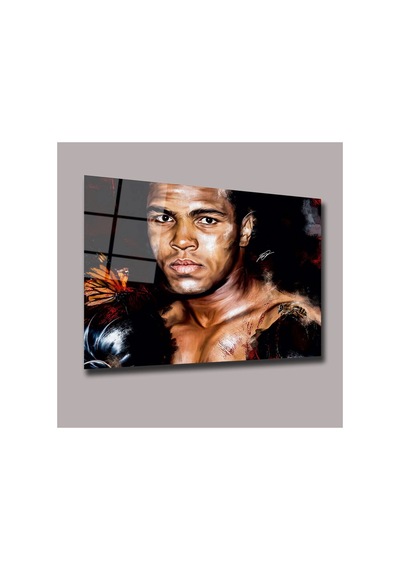 Muhammad Ali Arı Ve Kelebek Detayı Sinema Ve Ünlüler Cam Tablo Pct0929 Modern Dekorasyon Temalı Dekoratif Duvar Tablosu, Salon, Ev Ve Ofis Dekoru,