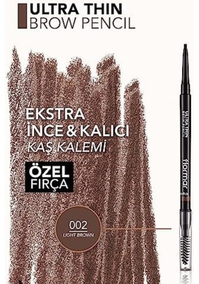Kaş Kalemi & Fırçası - Ultra Thin Brow Pencil - 002 Light Brown - 8690604572113 0