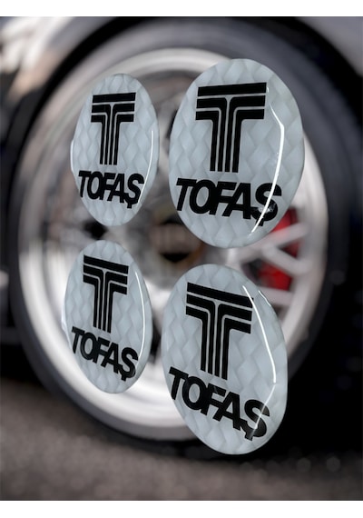 Tofaş Jant Göbeği Damla Etiket 4 Lü Oto Universal Jant Göbeği 3d Jant Arması Damla Sticker Seti Çok Renkli