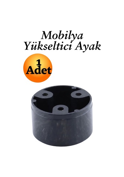 Capsule 3.7 Cm Siyah Mobilya Ayak Yükseltici Baza Ayağı Koltuk Kanepe Altı Puf Ayakları Çap: 6 Cm Siyah Siyah