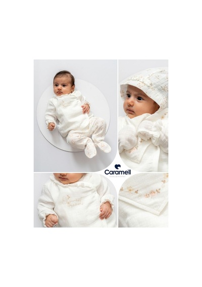 Caramell My Baby Kumsal % 100 Coton 10 Lu Hastane Çıkışı Yeni Sezon Only Flowers 2390 Bej Bej