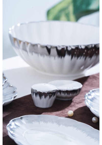 Acar Marlene 6 Kişilik 29 Parça Silver Yemek Takımı Beyaz/silver