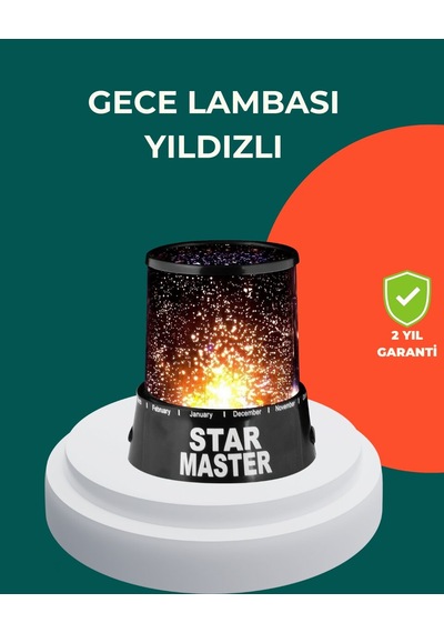 Galaxy Efektli Led Yıldız Projektör Renk Değiştirmeli Oda Aydınlatması Renkli 60268971