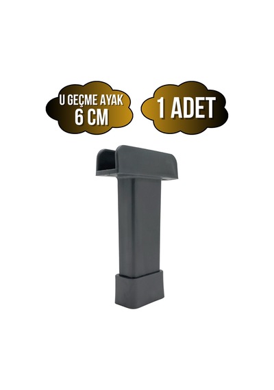 U Geçme Gri Plastik Ayarlı Ayak Mobilya Masa Ve Dolap Ayağı Gri 6cm 1 Adet Gri