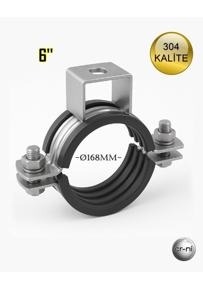 Paslanmaz Çelik Ağır Yük Kafalı Boru Kelepçesi 6'' 304 Kalite