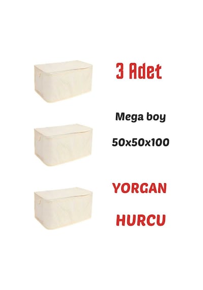 3 Adet Büyük Boy Hurç Seti Ev Taşınma Çeyizlik Yorgan Hurcu Çok Amaçlı Düzenleyici Hurç Tela 100 X 5 Diğer