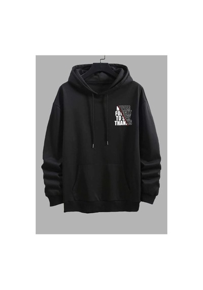 Medinenur Unisex Brothers Baskılı Kapüşonlu Sweatshirt siyah