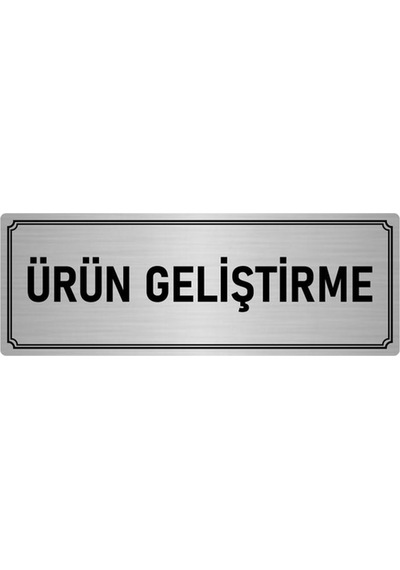 Metal Yönlendirme Levhası, Departman Kapı İsimliği Ürün Geliştirme 10x20 cm Gümüş Renk