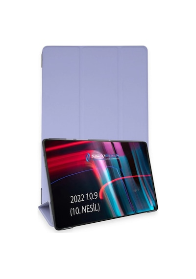 İpad Uyumlu - 2022 10.9 10.nesil Kılıf Tablet Smart Kılıf - Lila - 100 Arka Kapak