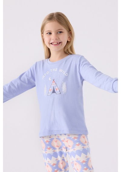 Arnetta Kız Çocuk Mavi Pijama Takımı Mavi