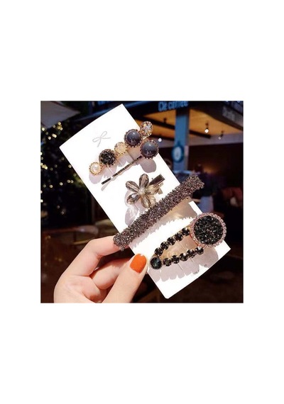 So-much Trend Moda Yeni Seri Zirkon Taşlı Pens Toka Seti 5'li-1 Siyah Taşlı - 105659587 Siyah Taşlı - 105659587 Siyah Taşlı
