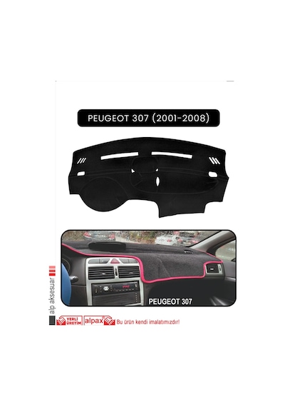 Peugeot 307 2001-2008 Torpido Koruma Halısı Siyah Kenar