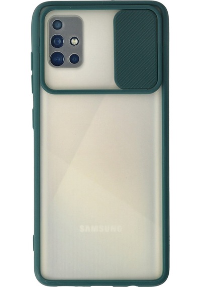Galaxy A71 Kılıf Palm Buzlu Kamera Sürgülü Silikon - Yeşil