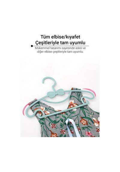 Morpanya Sweet 24 Adet Mavi Bebek Elbise Askısı 30 Cm Fiyonklu Kelebek Beb Mavi