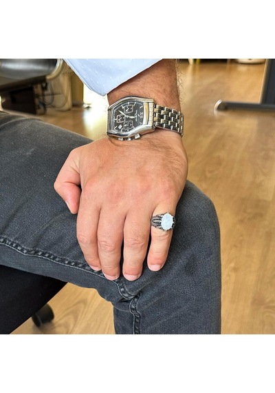 Gerçek Doğal Aytaşı Taşı İle El Yapımı Gümüş Pençe Yüzük Yengeç İçin Sezgi Ve Duygusal Denge Gümüş