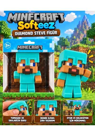 Minecraft Softeez Diamond Steve Figür