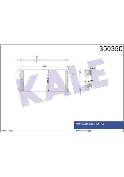 Kale 350350 Klima Radyatörü Kondansatör Man Tga 00 Tgs Tg06 Tgl Tgm 05 81619200018
