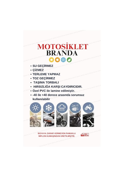 Gri-stmax Gf 5000 Kilit Ve Çanta Uyumlu Motosiklet Brandası 4mevsim