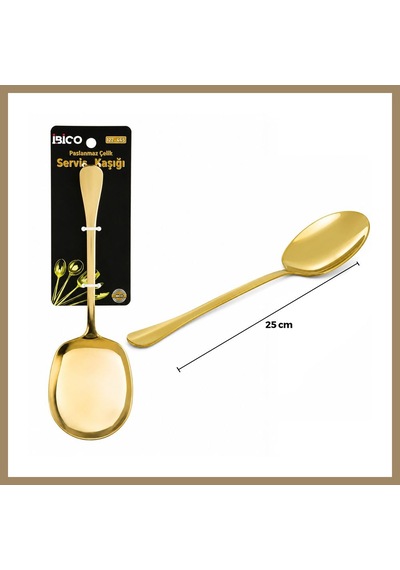Bezos 25 Cm Metal Servis Kaşığı Altın Renk 22
