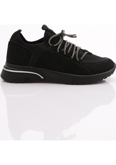 Dgn 221 Kadin Taş Bağcikli Sneaker Ayakkabi 221-2494-R1690 Siyah