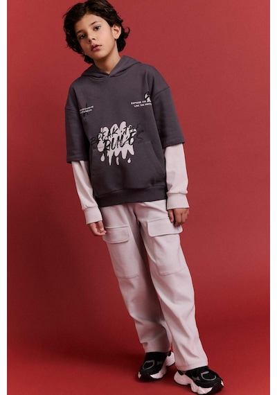 Defacto Loose Fit Beli Lastikli Eşofman Altı Erkek Çocuk G6198a825cwgr94 Gri-gr94