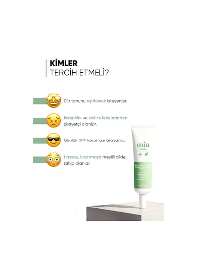 Mia Klinika Tiger Grass Ton Eşitleyici Kızarıklık Karşıtı Cica Krem SPF50+ 30 ML