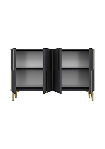 Ka1231ag Nota120 Konsol, Kahve Köşesi Ve Tv Sehpası, Çok Amaçlı Dolap Antrasit - Gold 120cm Ka1231ag Nota120 Konsol, Kahve Köşesi Ve Tv Sehpası, Çok Amaçlı Dolap Antrasit - Gold 120cm