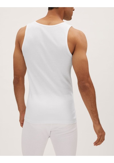 Marks & Spencer Saf Pamuklu 3'lü Atlet Seti T14005700d Beyaz