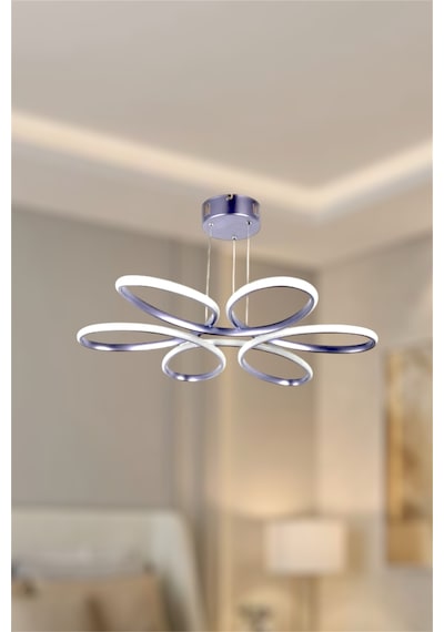 Modern Krom Papatya 3 Renk Beyaz&sarı&günışığı Led Avize Krom