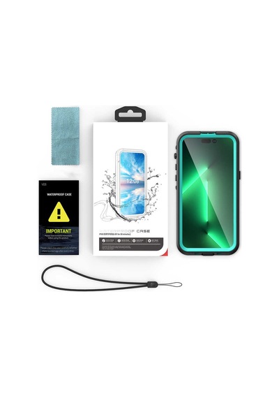 Apple Uyumlu iPhone 14 Pro Max 1-1 Su Geçirmez Kılıf-siyah