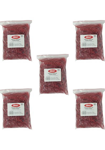 Ekoset Kırmızı Paket Ambalaj Para Lastiği 70Mm 5.000 Adet