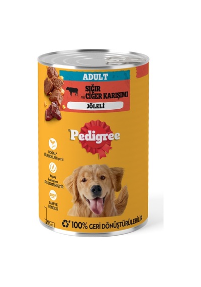 Pedigree Sığırlı Ve Ciğerli Konserve Yaş Mama 400 G - 5 Adet Tarı