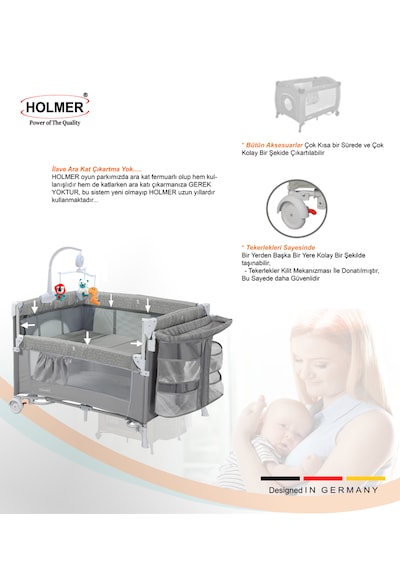 Holmer Maxi Comfort Coolstyle Anne Yanı Deluxe Kumaş Premium Dönenceli Oyun Parkı