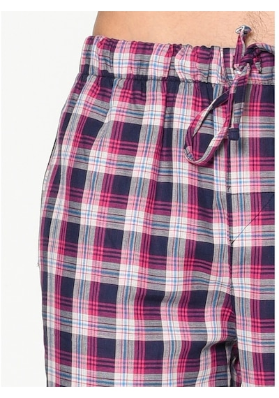 Herrmen Çift Taraflı Büyük Kareli Pembe Beyaz Pijama Pantolon