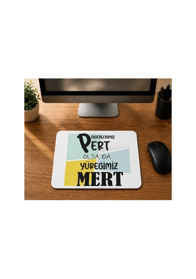 Ciğerlerimiz Pert Olsa Da Yüreğimiz Mert Baskılı Mousepad Bilgisayar Altlığı
